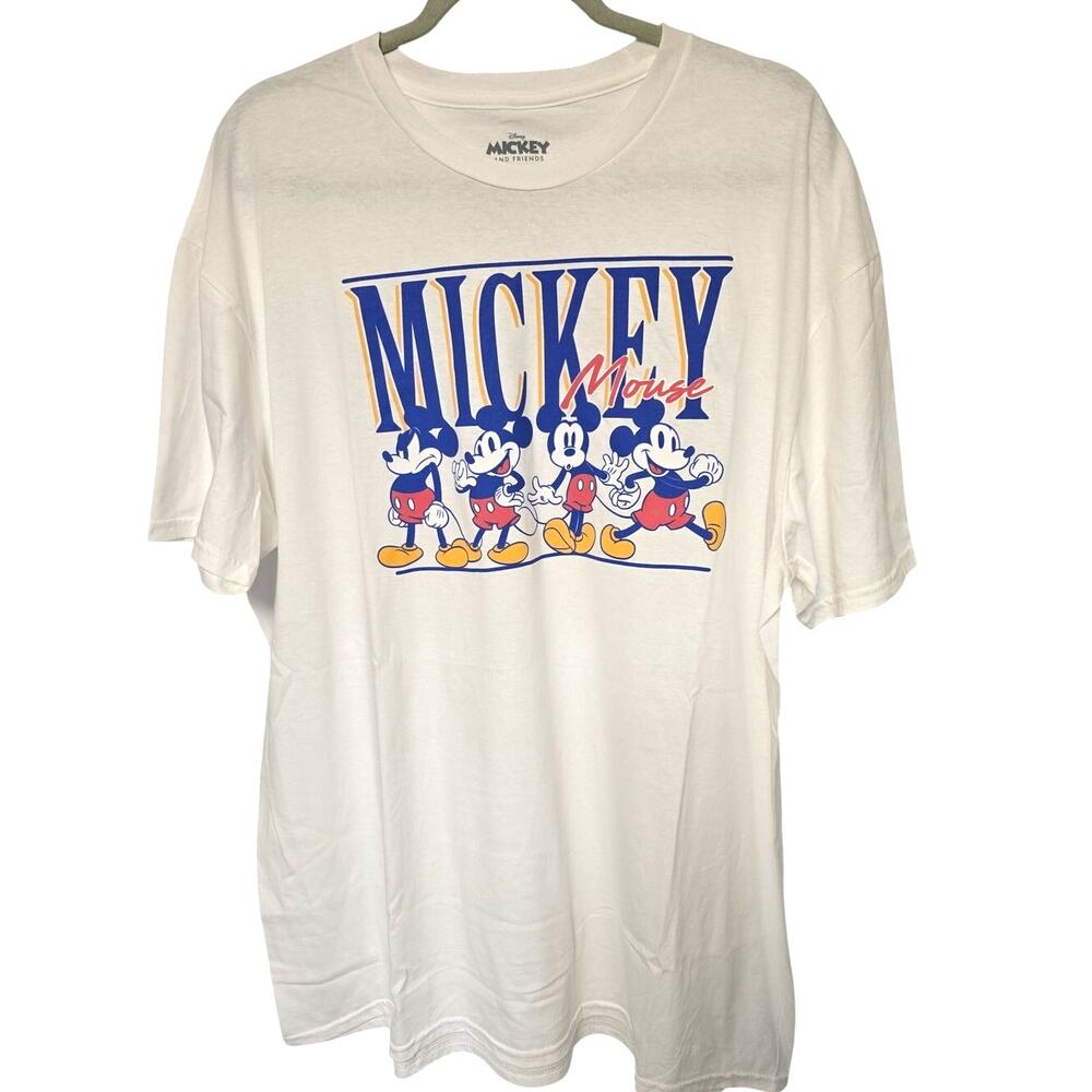 Disney Mickey Mouse & Friends Men's XXL White Retro Shirt XX 2X 2XL NWOT NEW